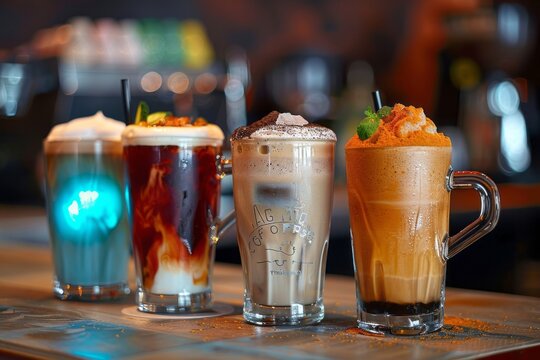 A coffee shop offering drinks named after popular geek culture references