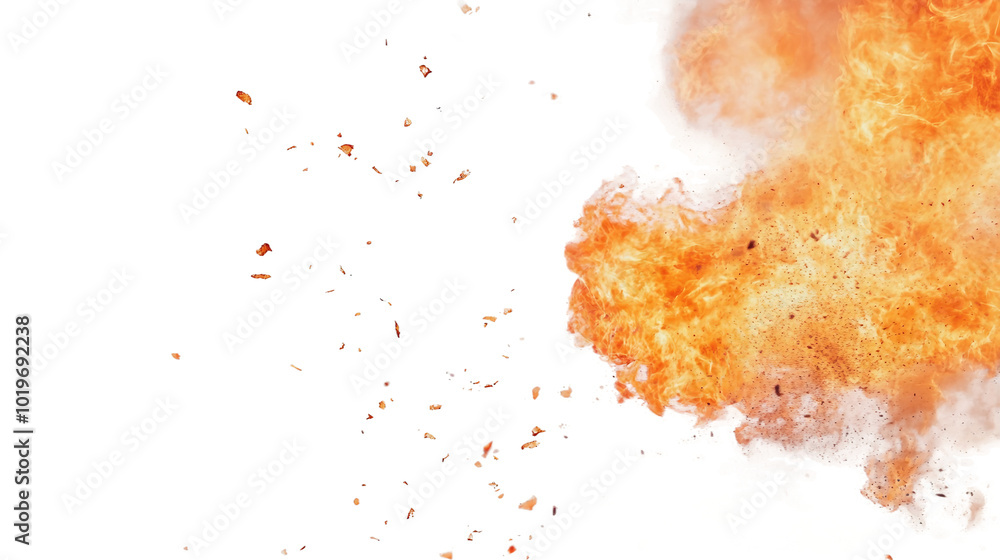 Poster intense flames and sparks creating a dynamic fire background for creative projects