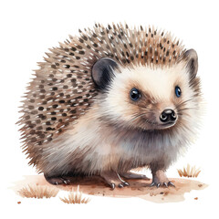 Obraz premium hedgehog watercolor illustration isolated on transparent background