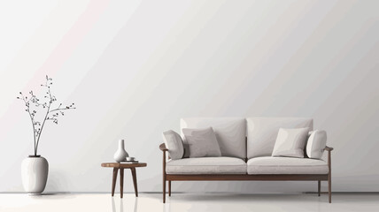 interior of modern living room with white sofa, 3d rendering 