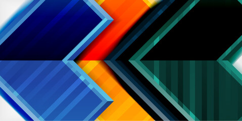 Arrow symbols created with 3d effects and line texture geometric abstract background