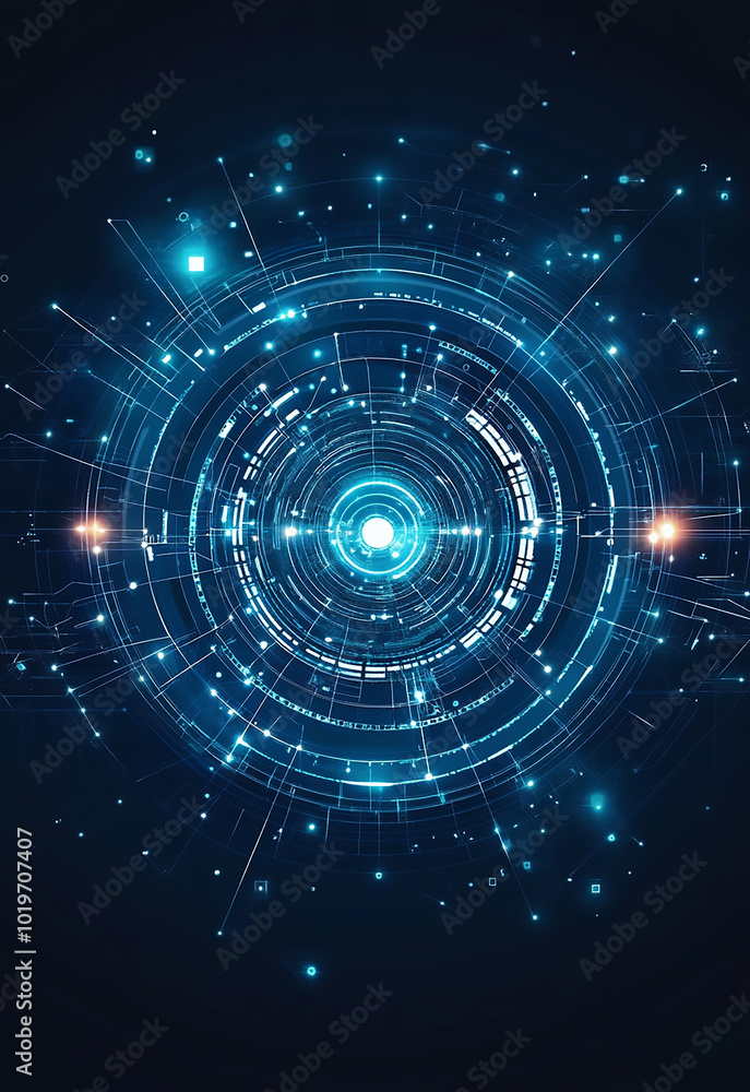 Fototapete technology particle abstract background a visual representation of the schrodinger equation in quant