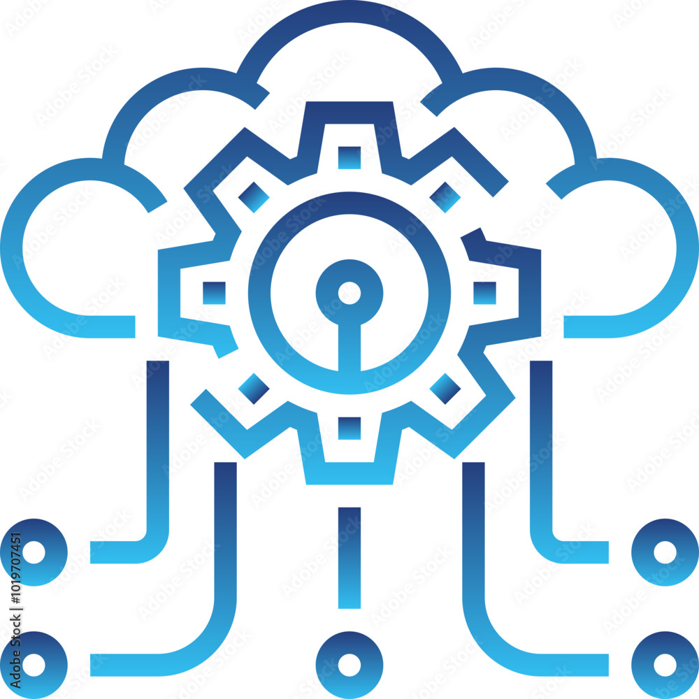 Sticker cloud computing concept