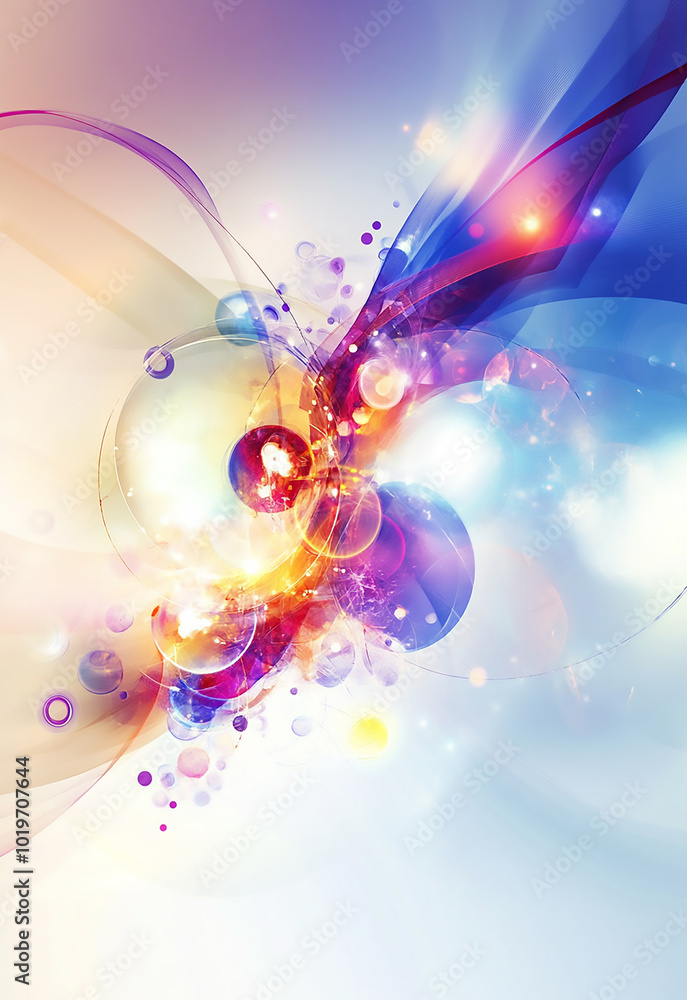 Poster abstract composition illustration. generative social media and digital online concept and technology
