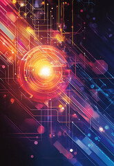Fototapeta premium Technology Particle abstract Background A visual representation of the Schrodinger equation in quantum mechanics