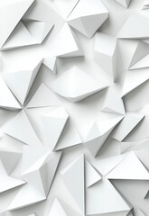 Fototapeta premium A decorative wall made from intricately folded white origami paper White polygon textured background