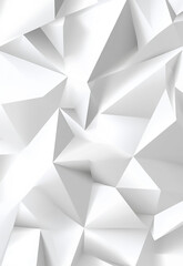 Obraz premium A decorative wall made from intricately folded white origami paper White polygon textured background