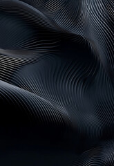 Abstract Black and White 3D Wavy Lines beige artificial leather with realistic waves and folds, based on PVC material, the texture and details of this synthetic material in a visually appealing setti
