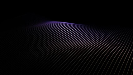 Abstract dark wavy lines loop slow motion background. - Powered by Adobe