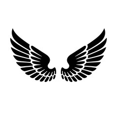Fototapeta premium A vector silhouette image of a wings icon with a white background 