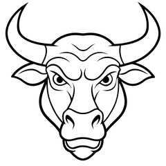 Line art logo of bull head