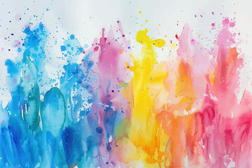 Obraz premium Abstract Watercolor Background with Splashes of Color