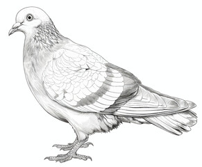 Naklejka premium Pencil Sketch of a Dove 