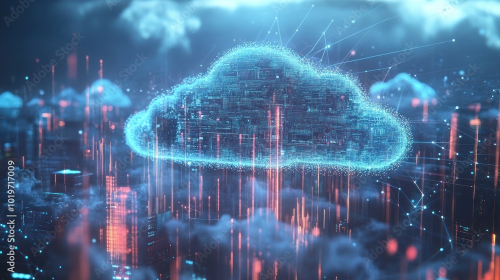 Aufkleber digital cloud computing network