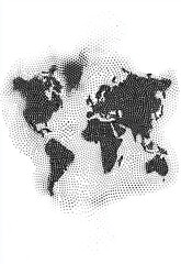 World map illustration A black and white world map with a greyish color