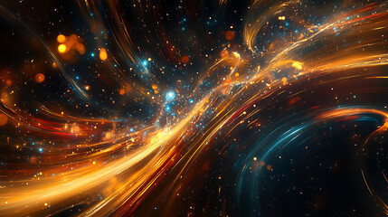 Obraz premium Vibrant motion graphic trails in space create stunning visual experience