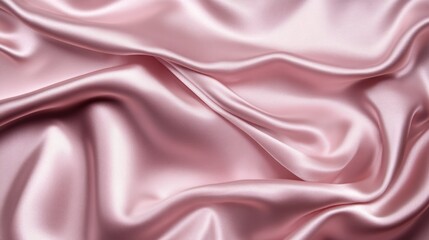Obraz premium A close-up of soft, flowing pink satin fabric with gentle folds and a glossy finish.