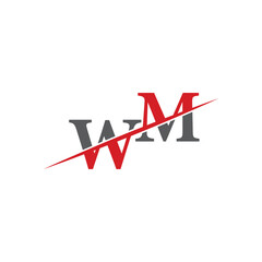 WM Minimalist Logo with Dynamic Diagonal Line