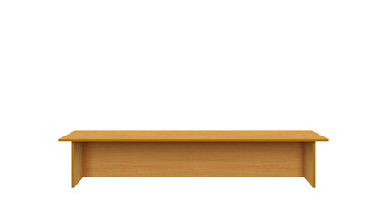 wooden table on the white background	