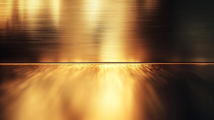 Naklejka premium Bronze metal plate with brushed texture, wide pattern of polished streaks, warm metallic tones with soft light reflections, industrial and detailed finish