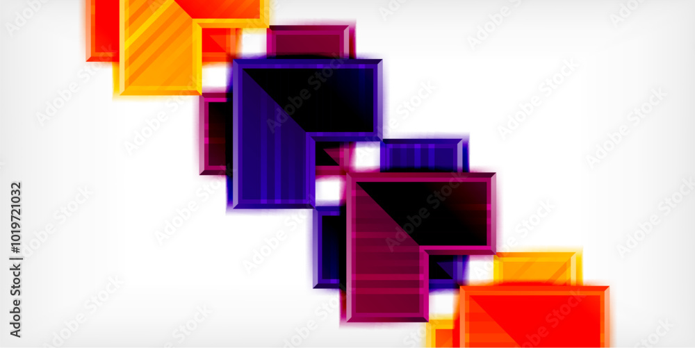 Poster Arrow symbols created with 3d effects and line texture geometric abstract background