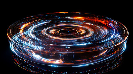 Fototapeta premium vibrant spinning wheel with colorful lights creates mesmerizing effect