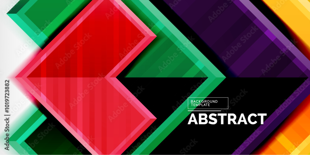 Poster Arrow symbols created with 3d effects and line texture geometric abstract background
