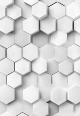 Naklejka premium white background, seamless pattern of black hexagon grid line White gray abstract hexagonal background. 3D render, soft shadows