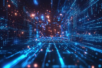 Obraz premium Digital Technology background of data and network