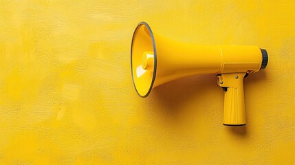 Yellow background with megaphone for customer feedback