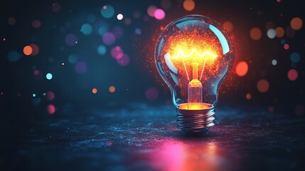 Flat Glowing abstract energy bursts representing innovation in management concept 