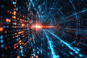 Obraz premium Digital Technology background of data and network