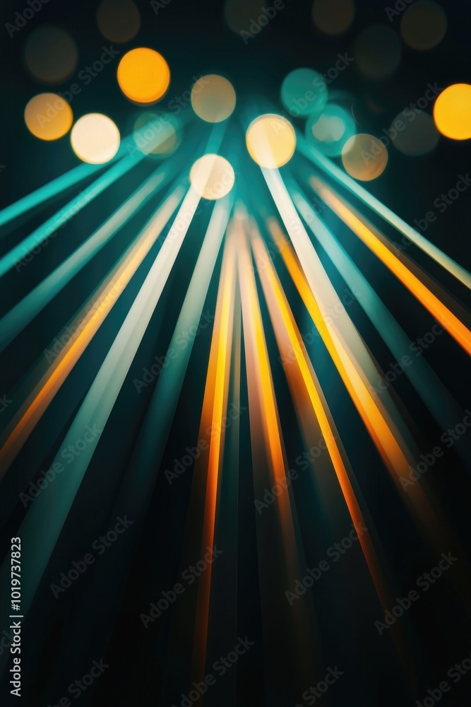 Poster vibrant light rays create a stunning abstract background with colorful bokeh effects. perfect for cr