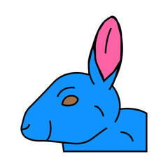 rabbit animal line icon vector. rabbit animal sign. isolated symbol illustration