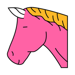 horse animal line icon vector. horse animal sign. isolated symbol illustration