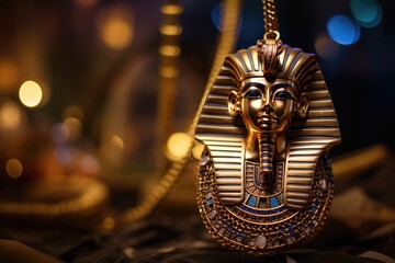 Obraz premium Golden Pharaoh Pendant with Intricate Details