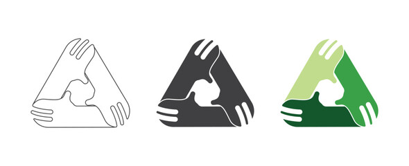 Fototapeta premium recycle nature logo icon 4 hand