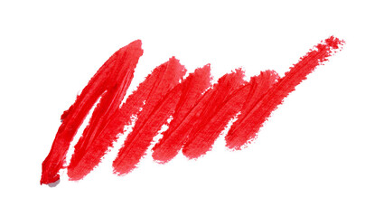 Lipstick pencil stroke isolated on white