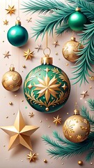 christmas background with christmas balls