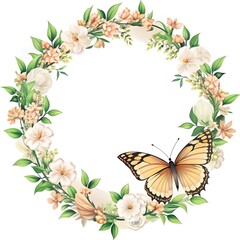 Fototapeta premium butterflies and flowers