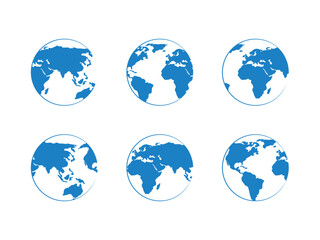 simple earth globe simple blue