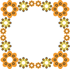 colourful flower petal frame 