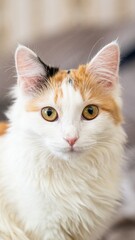 Portrait of a Calico Light Ginger Cat