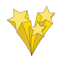  three cartoon shooting stars