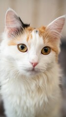 Portrait of a Calico Light Ginger Cat