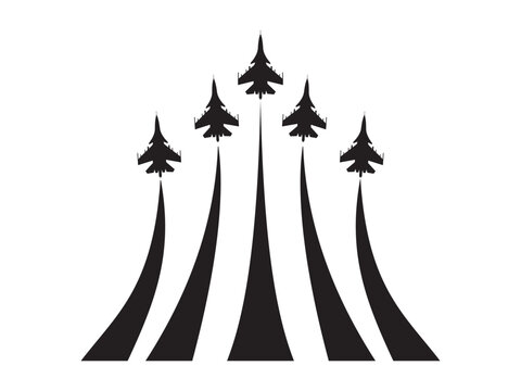 Airplane Flying Formation jet plane