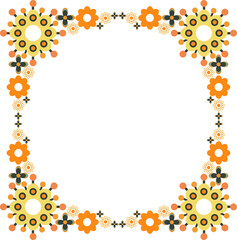 colourful flower petal frame 