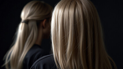 Naklejka premium Feathery Silver-Blond Hair in an Artistic Portrait with Delicate Lighting