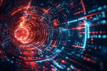 Obraz premium Digital Technology background of data and network