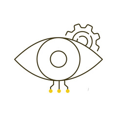 AI Vision Technology Eye Vector Icon Design, detection, smart systems, visual tech, automation